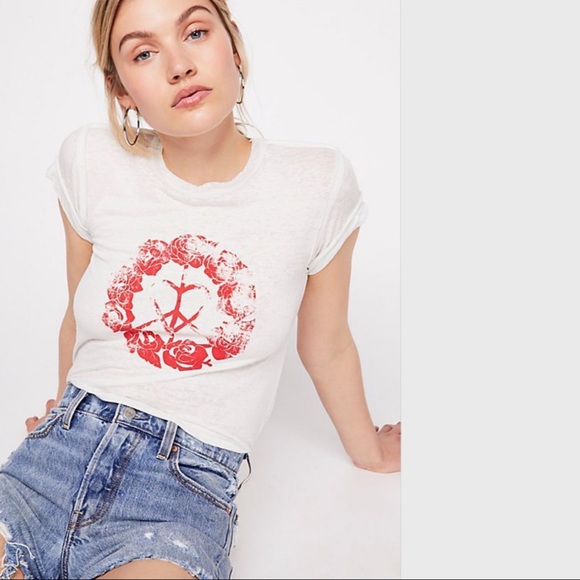 NWT Free People Sundance Tee in Ivory Retail $58